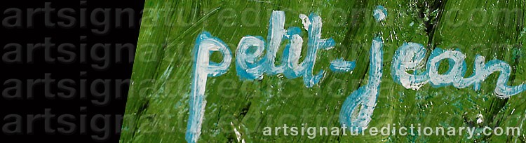 Authentic signature by Odette PETIT-JEAN on artwork