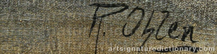 Authentic signature by Robert OHLEN on  artwork