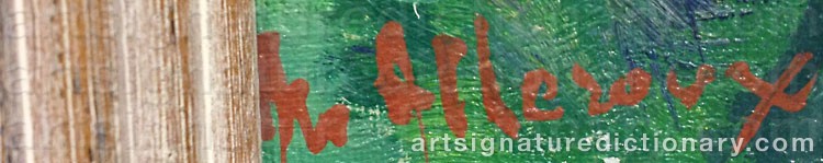 Authentic signature by Jean Cha ALLEROUX on  artwork