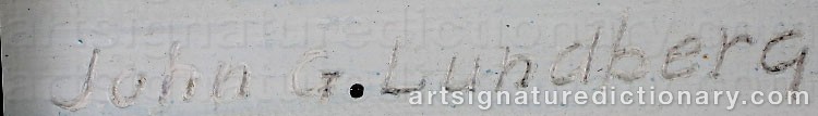 Authentic signature by John G. LUNDBERG on  artwork