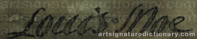 Authentic signature by Louis MOE on  artwork