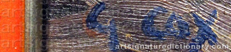 Authentic signature by Garstin COX on  artwork