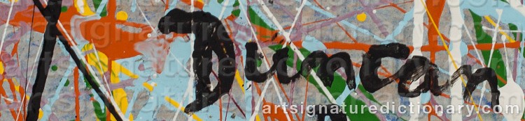 Authentic signature by Joseph DUNCAN on artwork