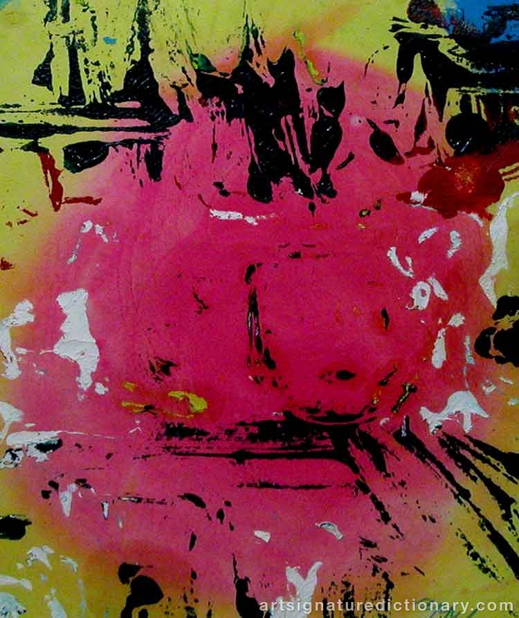 Close-up details showing Karel APPEL signature forgery characteristics