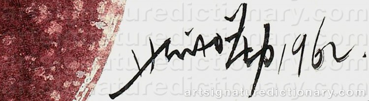 Authentic signature by Hsiao CHIN on  artwork