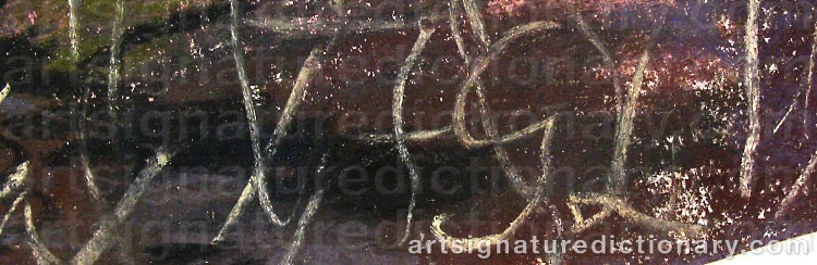 Authentic signature by Gunnar LARSSON on artwork