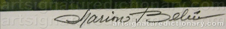 Authentic signature by Marion BELIN on  artwork