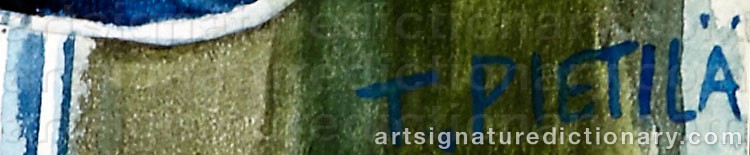 Authentic signature by Tuulikki PIETILÄ on artwork