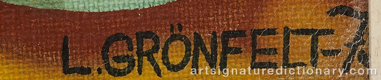 Authentic signature by Lars GRÖNFELT on Painting/Watercolour artwork