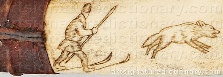 Authentic signature by Pär (Sami Artist) OMMA on  artwork