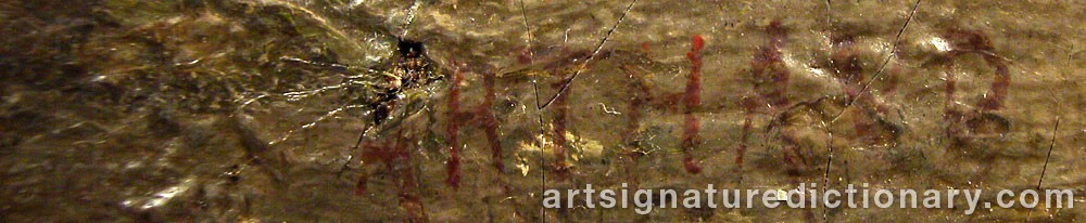 Authentic signature by Alphée ARTHAUD on  artwork