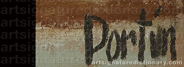 Authentic signature by Charles PORTIN on  artwork