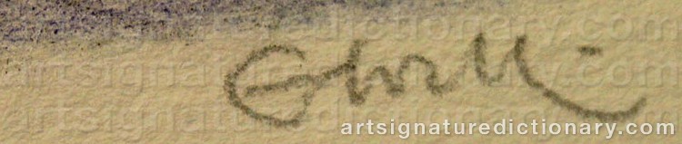 Authentic signature by Jonas GLOCK on artwork