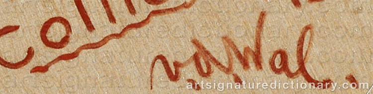 Authentic signature by Hendrik Adriaan Van Der WAL on  artwork