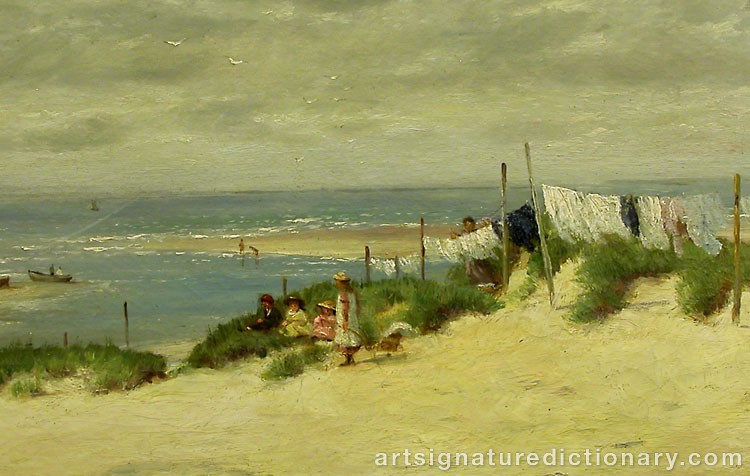 Close-up details showing Eugène Louis BOUDIN signature forgery characteristics