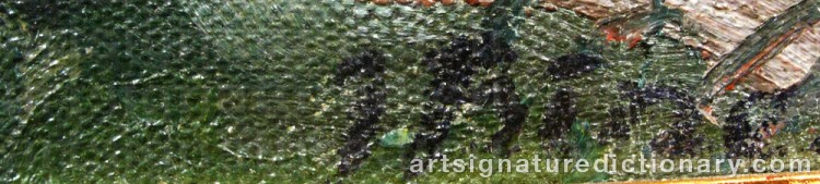 Authentic signature by Jekabs Eduardovich BINE on  artwork