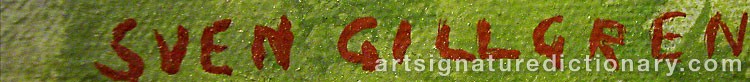 Authentic signature by Sven GILLGREN on artwork