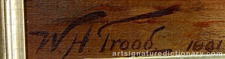 Authentic signature by William Henry Hamilton TROOD on Painting/Watercolour artwork