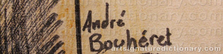 Authentic signature by André BOUHÉRET on artwork