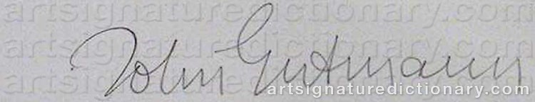 Authentic signature by John GUTMANN on  artwork