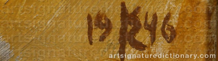 Authentic signature by Knud KYHN on  artwork