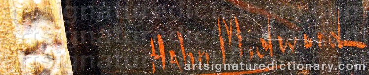 Authentic signature by William Henry MIDWOOD on  artwork