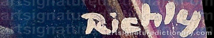 Authentic signature by Rudolf RICHLY on  artwork
