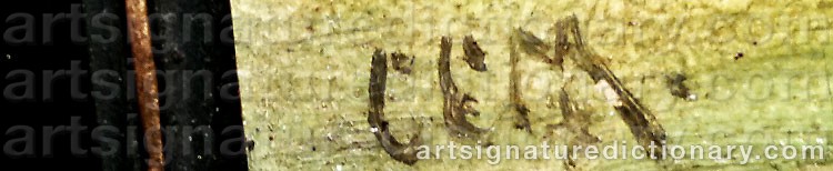 Authentic signature by Christian Ernst Bernhard MORGENSTERN on  artwork