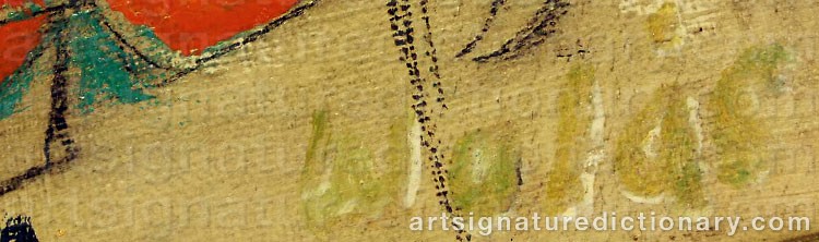 Authentic signature by Herbert WALÅS on  artwork