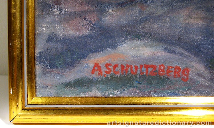 Close-up details showing Anshelm SCHULTZBERG signature forgery characteristics