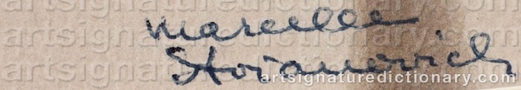 Authentic signature by Marcelle STOIANOVICH on  artwork