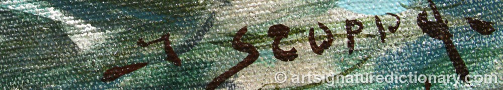 Authentic signature by J. SCOPPA on  artwork