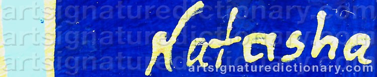 Authentic signature by Natasha ANDERSSON on artwork