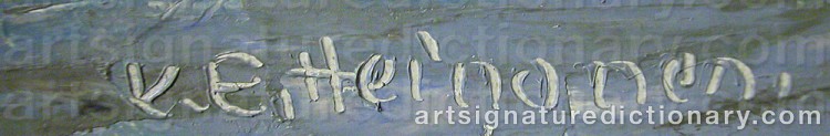 Authentic signature by Kurt-Erik HEINONEN on artwork