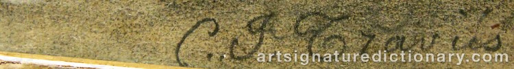 Authentic signature by Charles Joseph TRAVIÉS DE VILLIERS on  artwork