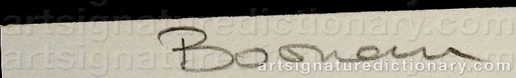 Authentic signature by Richard BOSMAN on  artwork