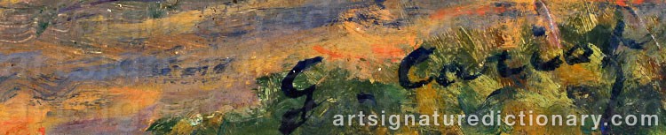 Authentic signature by Gustave Camille Gaston CARIOT on artwork