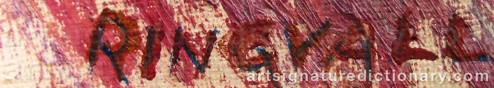 Authentic signature by Brita RINGVALL on  artwork