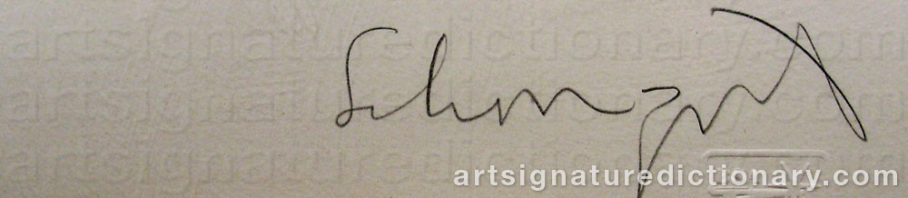 Authentic signature by Ben SCHONZEIT on  artwork