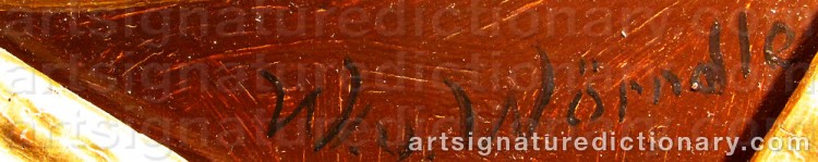 Authentic signature by Wilhelm Wörndle Von ADELSFRIED on  artwork