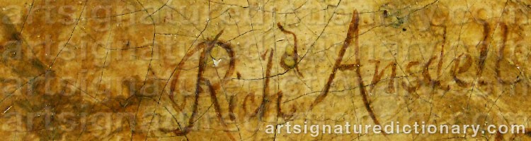 Authentic signature by Richard ANSDELL on  artwork