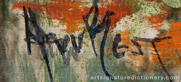 Authentic signature by Arthur William BEST on Painting/Watercolour artwork