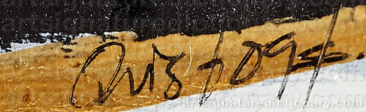 Authentic signature by Patrik QVIST on Painting/Watercolour artwork
