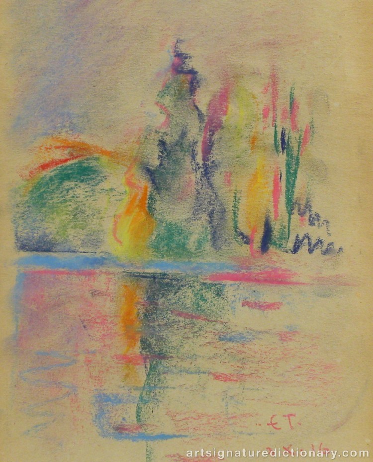 Close-up details showing Ellen THESLEFF signature forgery characteristics