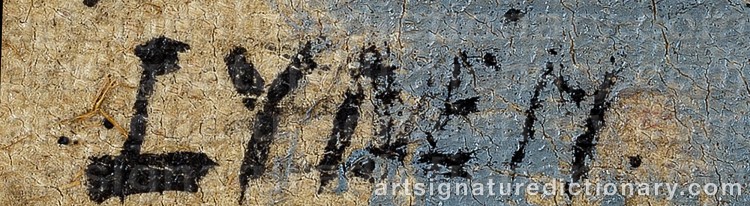 Authentic signature by Edvin LYDÉN on Painting/Watercolour artwork