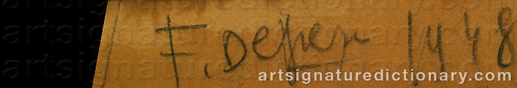 Authentic signature by Fortunato DEPERO on  artwork