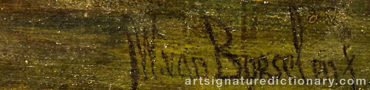 Authentic signature by Jan Willem Van BORSELEN on  artwork