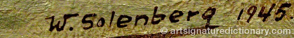 Authentic signature by William SOLENBERG on artwork