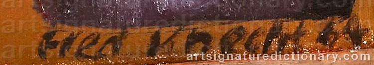 Authentic signature by Fred Engelbert KNECHT on Painting/Watercolour artwork