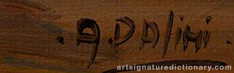 Authentic signature by A. PALINI on Painting/Watercolour artwork